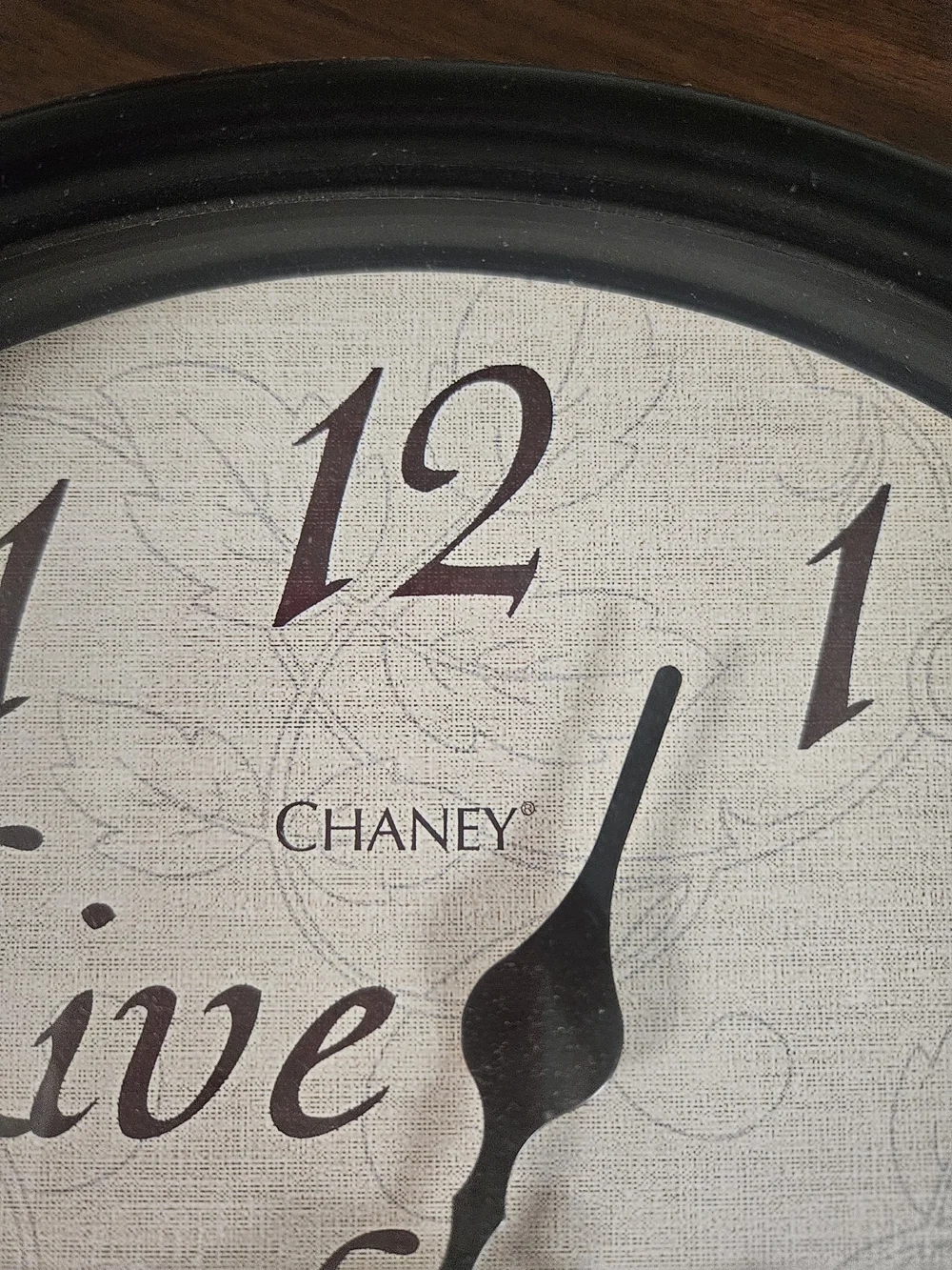 'Live Laugh Love' Round Wall Clock in Black